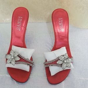 Red Franco Sarto Studded heels